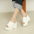 [GOOB GADIS] Platform Sandal Wedge Nyaman Wanita, Kulit Sintetis - Buatan KOREA